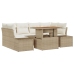 Conjunto de Sofá de Jardín  Set de 7 Beige Ratán