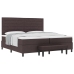 Cama con Base de Resortes con Colchón & Banco Marrón Oscuro 200x200 cm Tela