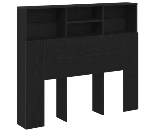 Cabecero  Gabinete Negro Roble 120x19x103.5 cm Madera Elaborada