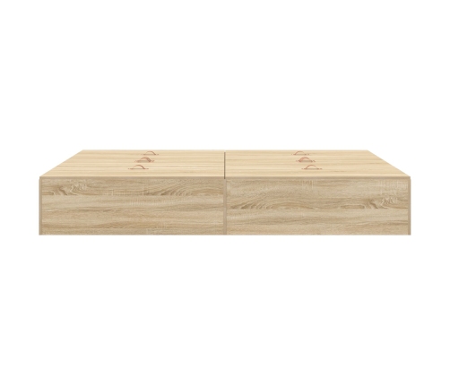 Cama  con Almacenamiento Roble Sonoma Madera elaborada 140 x 200 cm