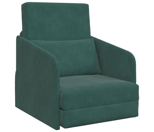 Sofá Cama  2 en 1 Verde Oscuro 65x80x83 cm de Terciopelo