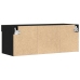 Mueble de TV de pared con luces LED Roble negro 80x30x30 cm