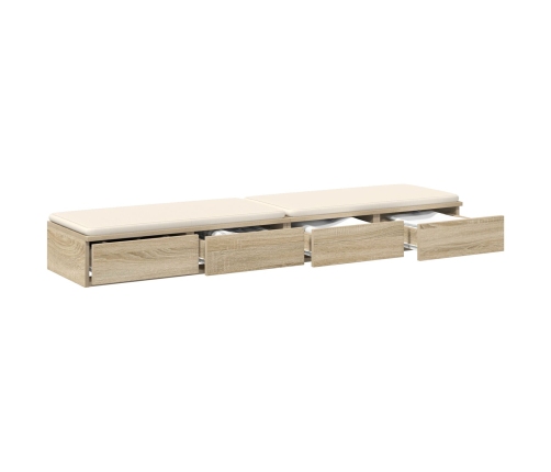 Mesa de Noche  Roble Sonoma Madera Elaborada 140 x 36.5 x 16.5 cm