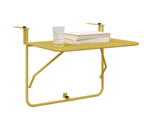 Mesa Plegable Colgante de Balcón  - Dorada, 60x40 cm, Acero