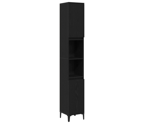 Conjunto de Muebles de Baño  Set de 3 Roble Negro Madera Diseñada