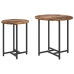 Mesa Lateral  2 pcs Madera de Roble Ahumada, Madera Ingenierizada y Metal