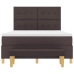 Cama box spring  con colchón y banco marrón oscuro 140x190 cm de tela