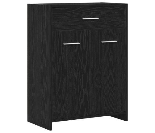 Armario de baño  Negro Roble 60x33x80 cm Madera