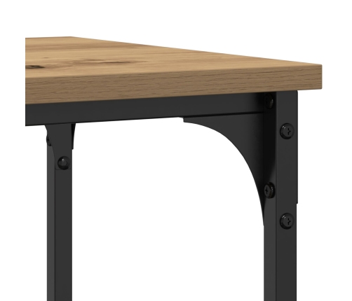 Mesa de Consola  Roble Artesanal 100x35x75 cm Madera Elaborada y Acero