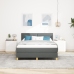 Cama Box Spring  con colchón gris oscuro 160x200 cm tela
