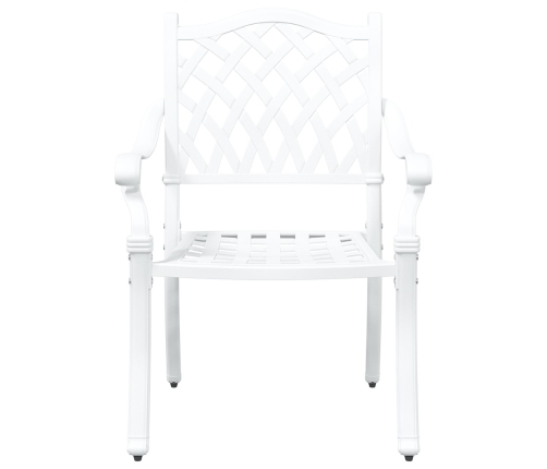 Sillas de Jardín  2 pcs de Aluminio Fundido Blanco