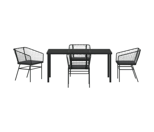 Set de 3 Negro Poliratán, Acero con recubrimiento en polvo Medio