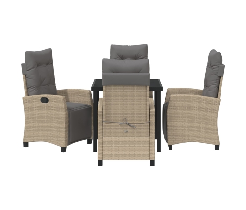 Set de Comedor de Jardín de 5 Piezas Beige Poliratán