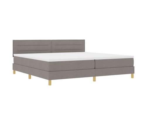 Cama Box Spring  con Colchón Taupe 200x200 cm Tela