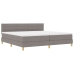 Cama Box Spring  con Colchón Taupe 200x200 cm Tela