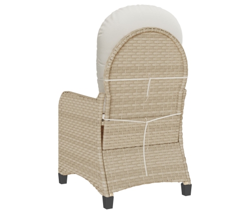 Sillón Recliner con Cojín Beige de Poliratán