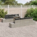 Conjunto de Sofás de Jardín  Set de 7 Gris Ratán, Poliéster