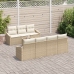 Conjunto de Sofá de Jardín de 8 Piezas con Cojines Beige Ratán Sintético