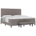 Cama Box Spring  con Colchón y Banco Gris 200x200 cm Tela