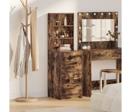 Highboard  de Roble Ahumado 40x41x135 cm de Madera Elaborada