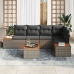 Conjunto de Sofá de Jardín de 6 Piezas con Cojines Gris Polirratán Acacia
