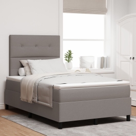 Cama con Somier  con Colchón Taupe 120x200 cm Tela