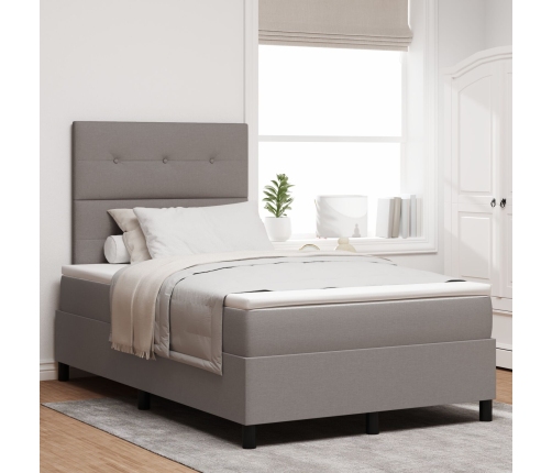 Cama con Somier  con Colchón Taupe 120x200 cm Tela