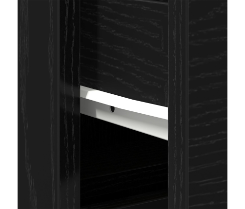 Gabinete para lavabo de baño  negro roble 80x33x60 cm de madera