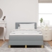 Cama Box Spring con Colchón y Luz LED Gris Claro 120x200 cm Tela