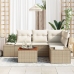 Conjunto de Sofá de Jardín  Juego de 5 Beige y crema