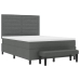 Cama con Box Spring  con Colchón y Banco Gris Oscuro 160x200 cm Tela