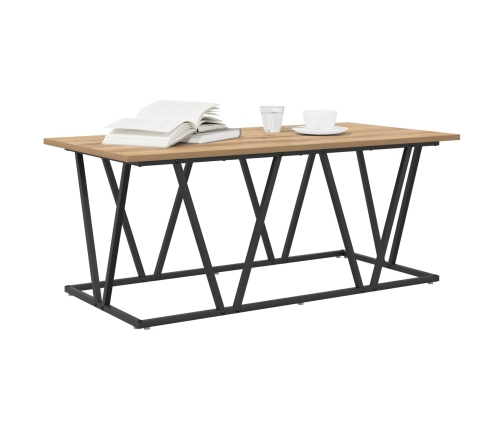 Mesa de café  Artisan de roble 100x50x40 cm, de madera de ingeniería y metal
