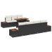 Conjunto de Comedor de Jardín  de 8 Piezas con Cojines en Ratán Negro Acacia