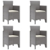 Silla de jardín  Conjunto de 4 Gris claro con cojines de crema
