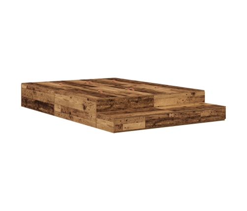Estructura de cama de almacenamiento Madera antigua Madera elaborada