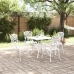 Conjunto de Comedor de Jardín de 5 Piezas  Blanco de Aluminio Fundido