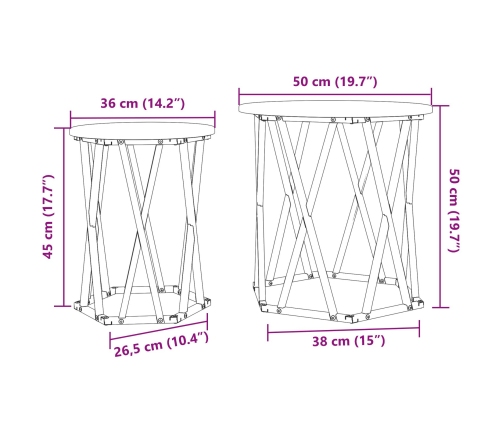 Mesas Laterales  2 pcs Gris Sonoma Madera Ingenierizada