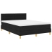 Cama Box Spring  con Colchón Negra 140x200 cm Tela