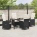Set de Comedor de Jardín de 5 Piezas con Cojines Negras de Poliratán
