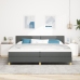 Cama con Base de Muelles con Colchón Gris Oscuro 200x200 cm Tela