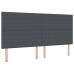 Cama con Somier  con Colchón&LED Gris Oscuro 200x200 cm Tela de Pana