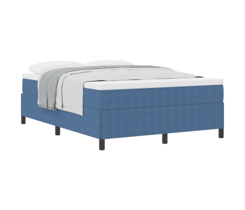 Estructura de Cama  Azul 140x200 cm Tela de Corduroy
