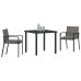Juego de Comedor de Jardín de 3 Piezas Gris Poliratán