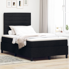 Cama tipo Box Spring con Colchón Negra 120x200 cm Tela