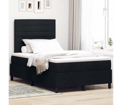 Cama tipo Box Spring con Colchón Negra 120x200 cm Tela
