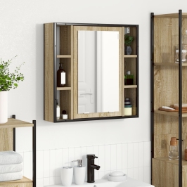 Unidad de Tocador para Baño Roble Claro Tablero de Partículas