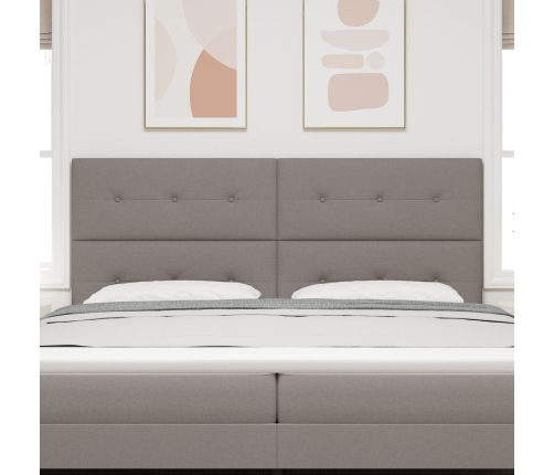 Cabecera  con botones acolchados taupe 200 cm tela