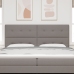 Cabecera  con botones acolchados taupe 200 cm tela