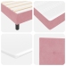 Cama Box Spring  con Colchón Rosa 140x190 cm Terciopelo