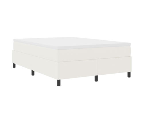 Cama Box Spring  con Colchón Cremosa 140x200 cm Tela de Corduroy